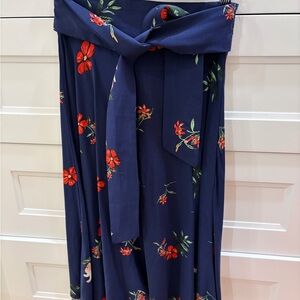 Saks Fifth Avenue Navy Floral Skirt